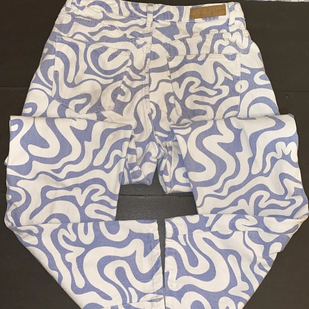 Cotton On Size 8 Long Straight Jeans In Blue Swirl - Picture 10 of 15